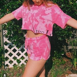 Avec Les Filles 2 piece sweatshort set M/L